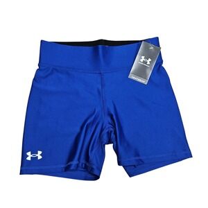 Under Armour Heatgear Compression Shorty Shorts Royal Blue Womens Size S